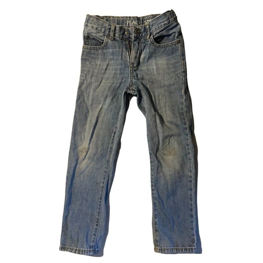 Childrens Place Kids Blue Medium Wash Low Rise Cotton Straight Leg Jeans Size 6